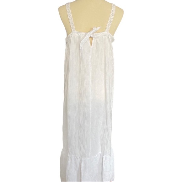 SOLD NWT Magaschoni White Cotton Gauzy Crocheted Strap Tiered Maxi Coverup - Picture 11 of 16